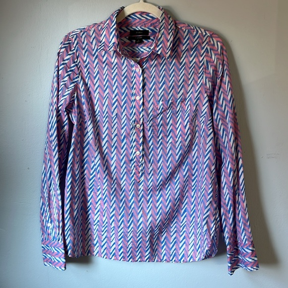 I.Crew Print Cotton Blouse - Picture 2 of 5